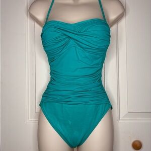 La Blanca Teal and Cream Swimsuit